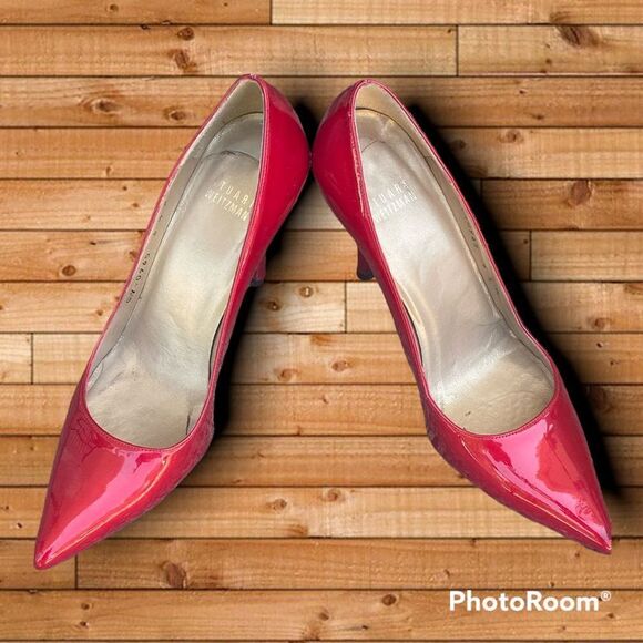 STUART WEITZMAN Candy Apple Red Patent Pumps - Picture 2 of 6